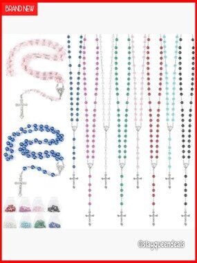 32 Rosary Beads Bulk 8mm Pearls with Organza Bags First Communion Gifts
